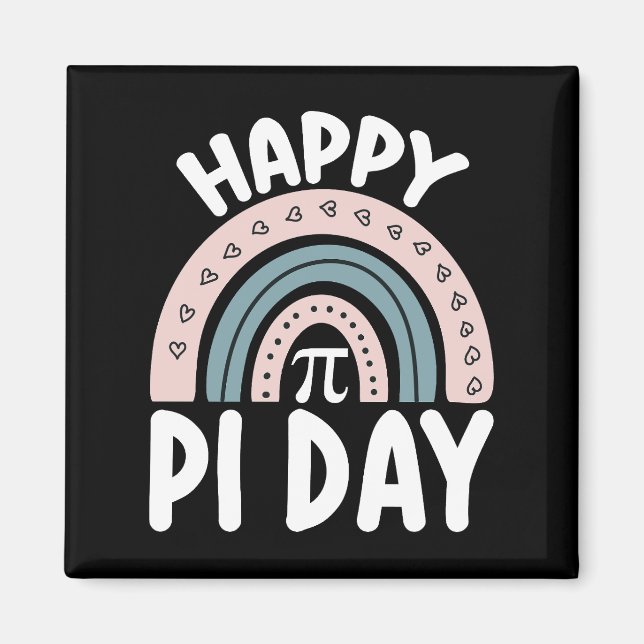 Happy Pi Day Boho Rainbow Mathematic Magnet (Vorne)