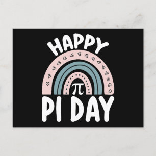 Happy Pi Day Boho Rainbow Mathematic Postkarte