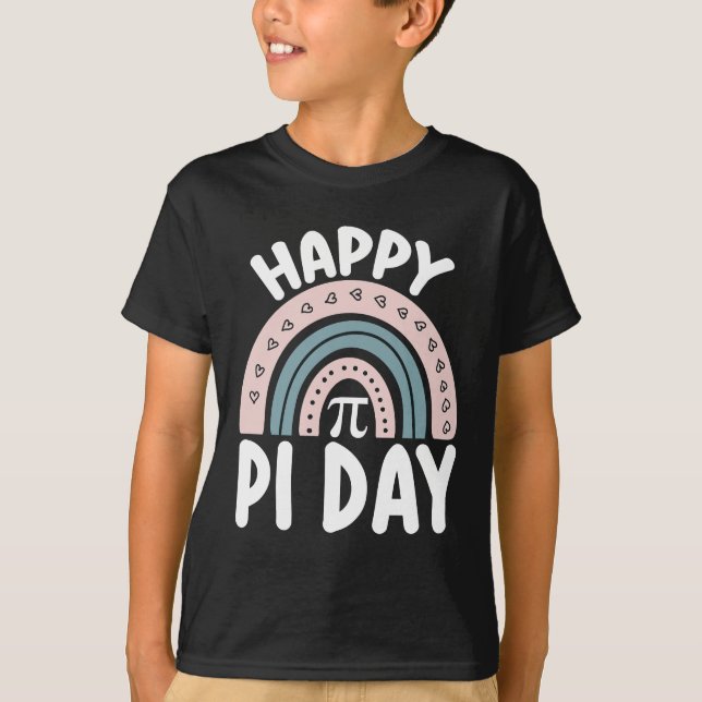 Happy Pi Day Boho Rainbow Mathematic T-Shirt (Vorderseite)