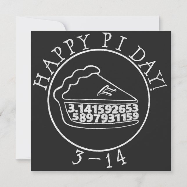 Happy Pi Day Chalkboard Karte (Vorderseite)