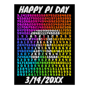 Happy Pi Day Funny School Mathe Letter Art Poster