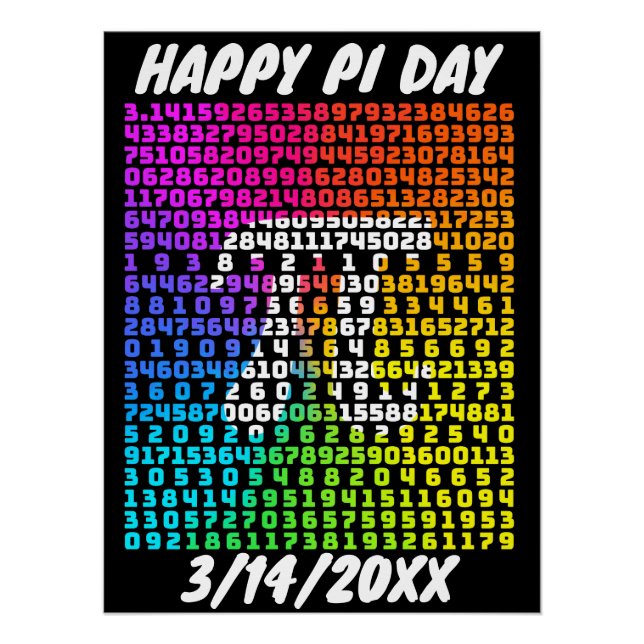 Happy Pi Day Funny School Mathe Letter Art Poster (Vorderseite)