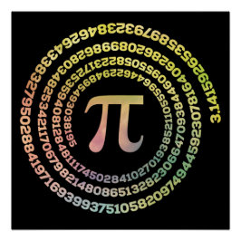 Happy Pi Day Funny School Mathe Spiral Text Poster