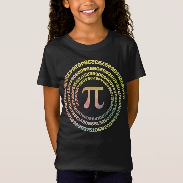 Happy Pi Day Funny School Mathe Spiral Text T-Shirt (Vorderseite)