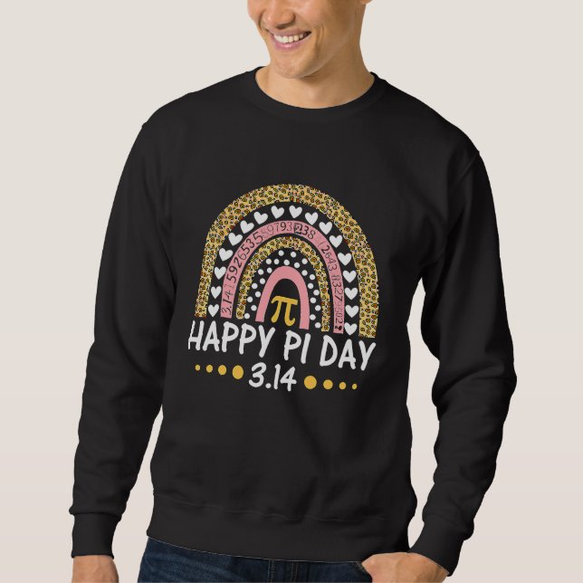 Happy Pi Day Leopard Rainbow Math Teacher Boys Gir Sweatshirt (Vorderseite)