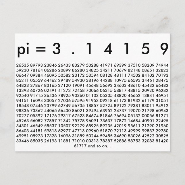 Happy Pi Day Math Digits 3.14 Mathematics Liebe Postkarte (Vorderseite)