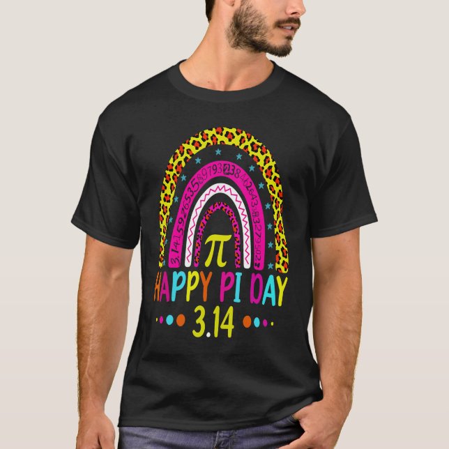 Happy Pi Day Mathematic Math Teacher  Leopard Rain T-Shirt (Vorderseite)