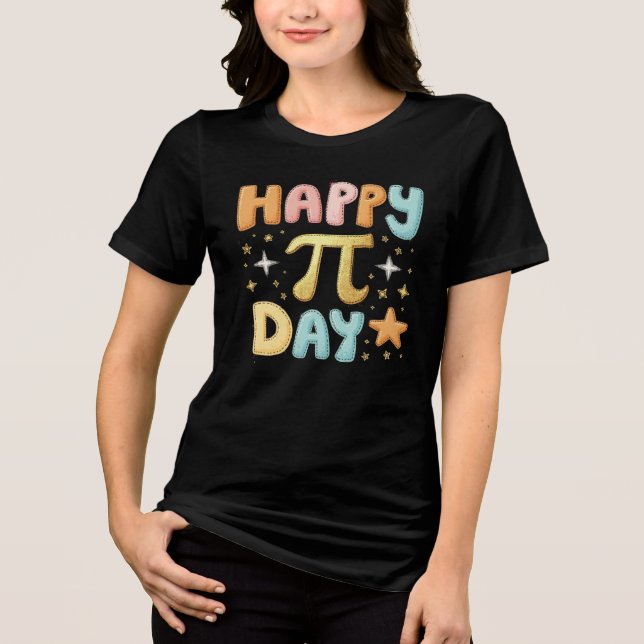 Happy Pi Day Niedlich Pastell Design Tri-Blend Shirt (Vorderseite)