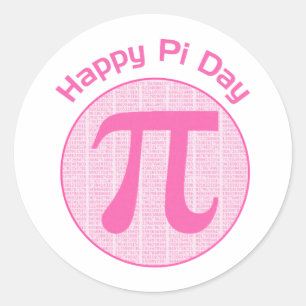 Happy Pi Day Numbers Pink Runder Aufkleber