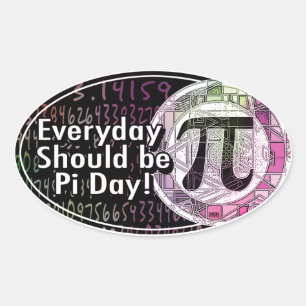 Happy Pi Day Oval Designs Ovaler Aufkleber