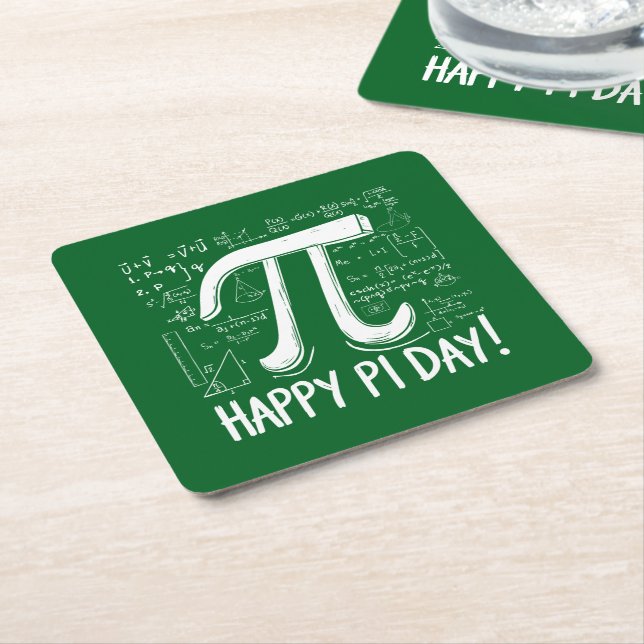 Happy Pi Day Papier Untersetzer Geeky Mathe Tisch  (angewinkelt)