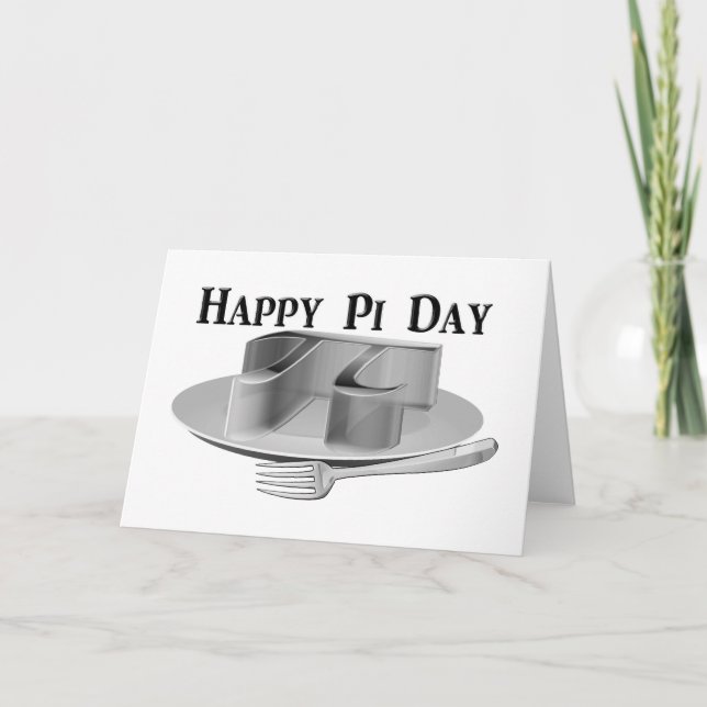 Happy Pi Day - Pi on a Silver Platter Karte (Vorderseite)