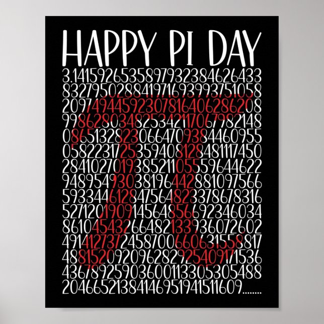 Happy Pi Day Pi Symbol 3.14 Poster (Vorne)