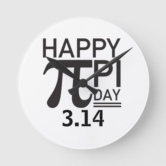 Happy Pi Day Runde Wanduhr (Vorderseite)