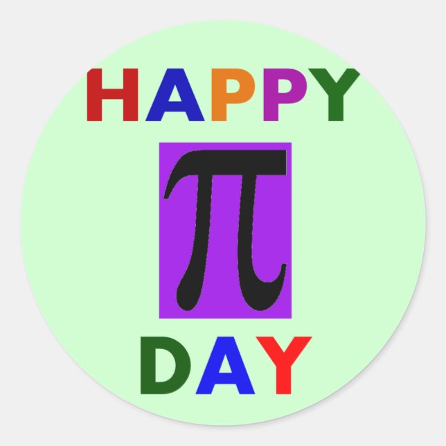 HAPPY PI DAY RUNDER AUFKLEBER (Vorderseite)