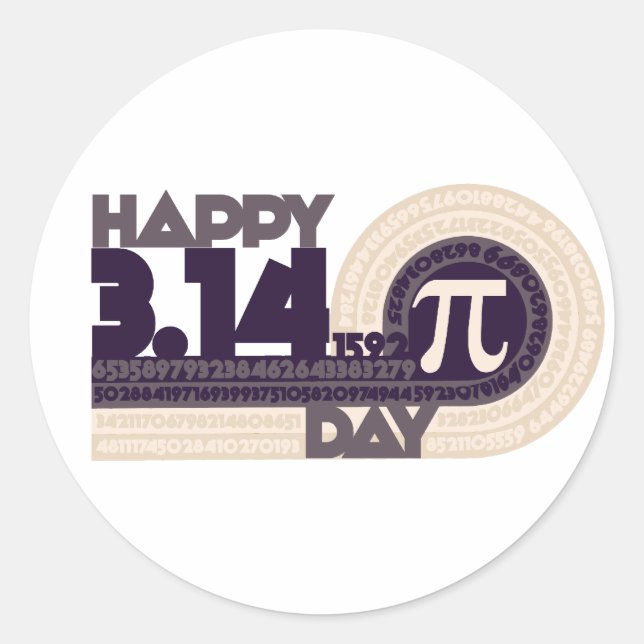Happy pi Day Runder Aufkleber (Vorderseite)