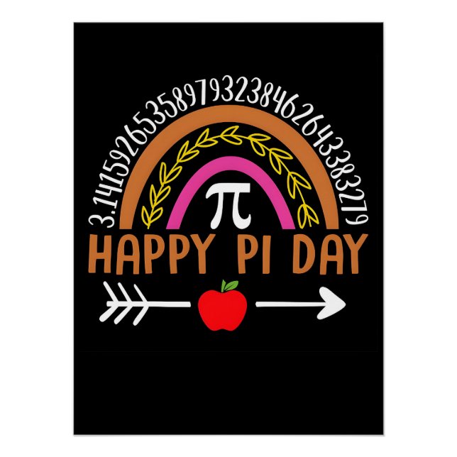 Happy Pi Day Shirt Design Print Template Poster (Vorderseite)