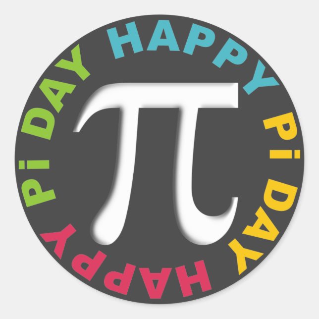 Happy Pi Day Stickers Helle Farben (Vorderseite)