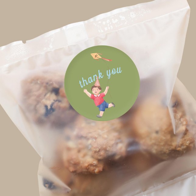 Happy Picnic Birthday Kids Boy Garden Danke Runder Aufkleber (Von Creator hochgeladen)