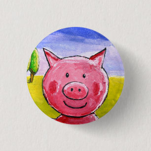 Happy Pig Button