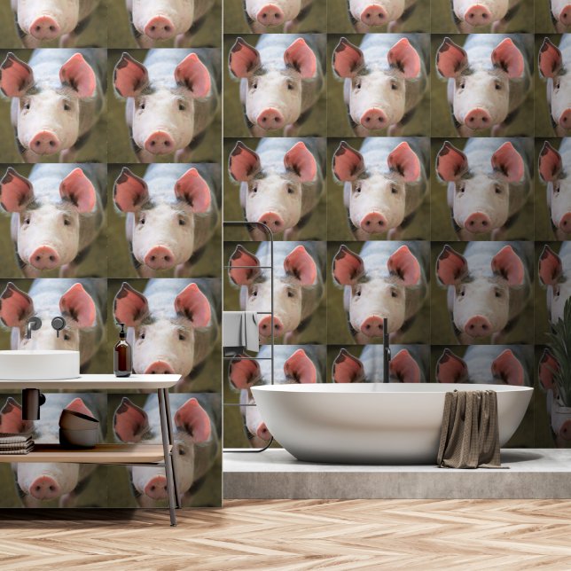 Happy Pig Funny Tapete (Badezimmer)