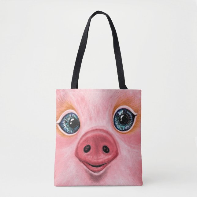 Happy Pig Funny Tote Bag (Vorderseite)