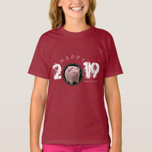 Happy PIg Jahr 2019 Original 3D Girl T-Shirt
