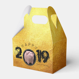 Happy PIg Jahr 2019 Original 3D Golden Fevor Box 2 Geschenkschachtel