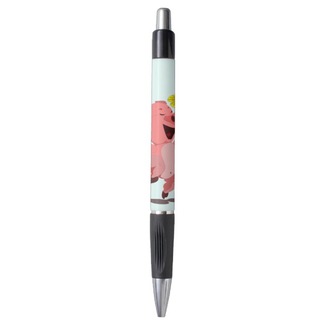Happy Pig mit Daisy Pen Kugelschreiber (Vorderseite Vertikal)