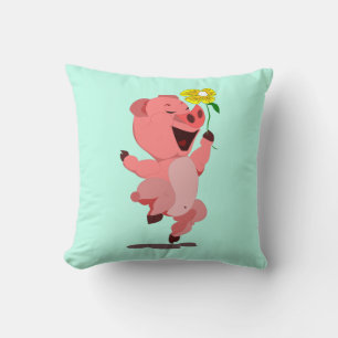 Happy Pig Throw Kissen