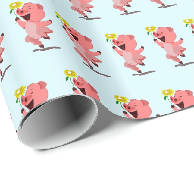 Happy Pig Wrapping Paper Geschenkpapier (Rolleneckpunkt)