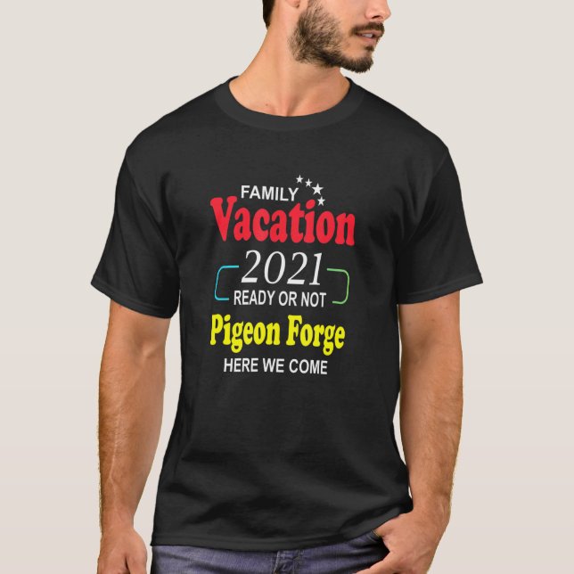 Happy Pigeon Forge Familienurlaub 2021 Sterne T-Shirt (Vorderseite)