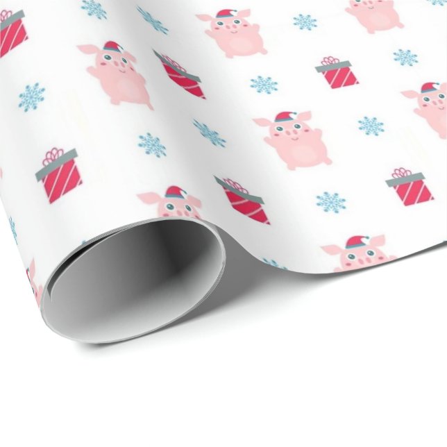 Happy Piggy Wrapping Paper Geschenkpapier (Rolleneckpunkt)