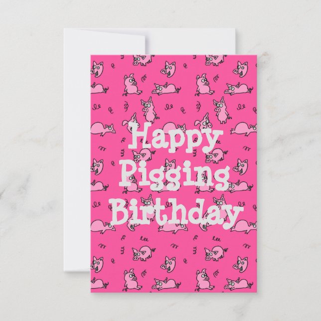 Happy Piging Birthday Funny Card (Vorderseite)