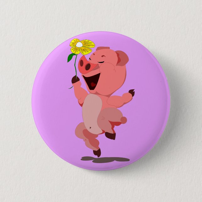 Happy Piglet Button (Vorderseite)
