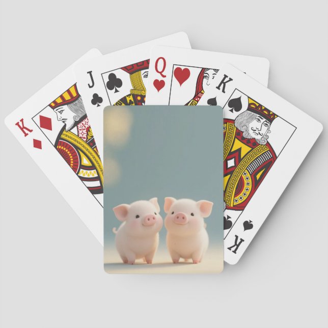 Happy Piglet Pair Spielkarten (Rückseite)