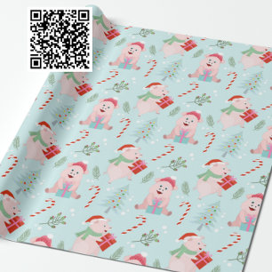 Happy Pigs Christmas Pattern Geschenkpapier