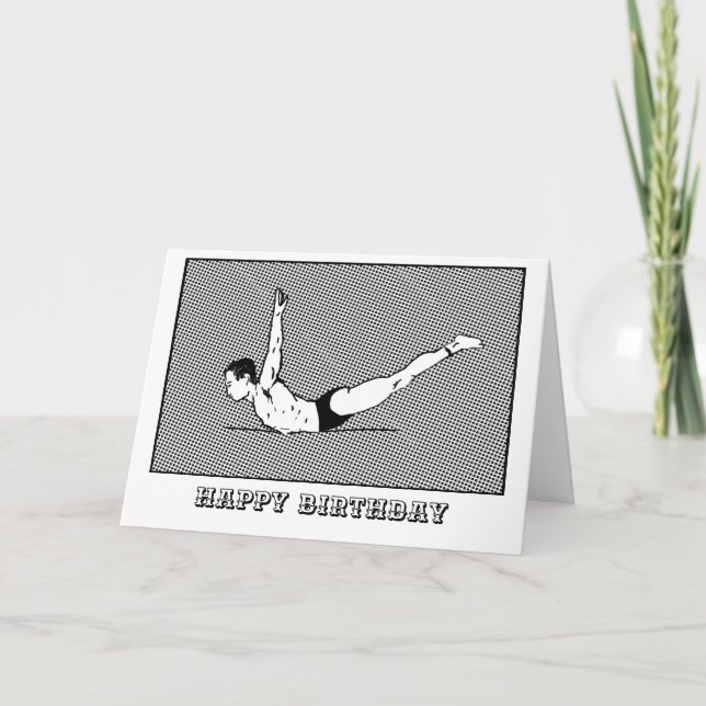 Happy Pilates Birthday Card Swan Dive Karte (Vorderseite)