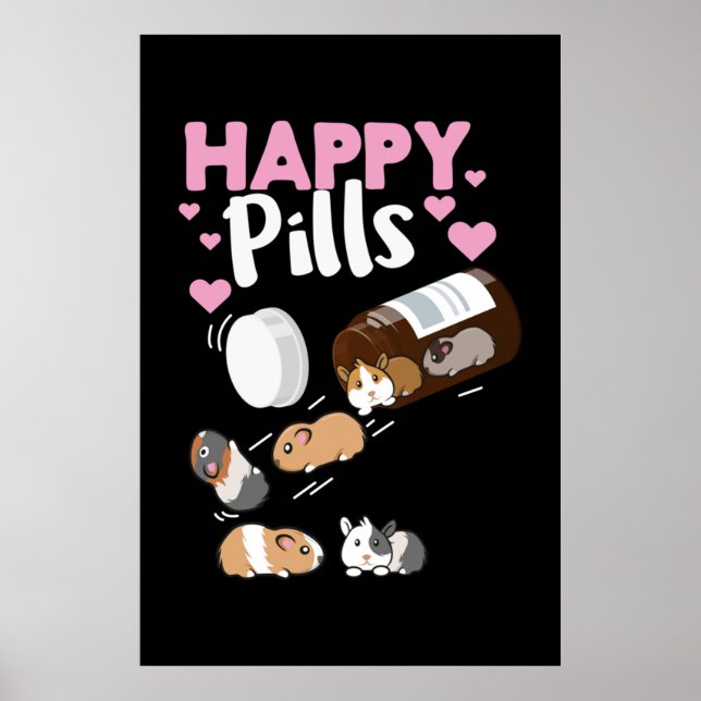 Happy Pill Guinea Pig Poster (Vorne)