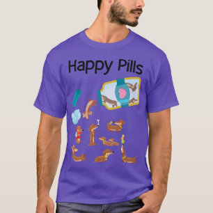 Happy Pillen Dackel Hunde Niedliche Dackel Liebhab T-Shirt