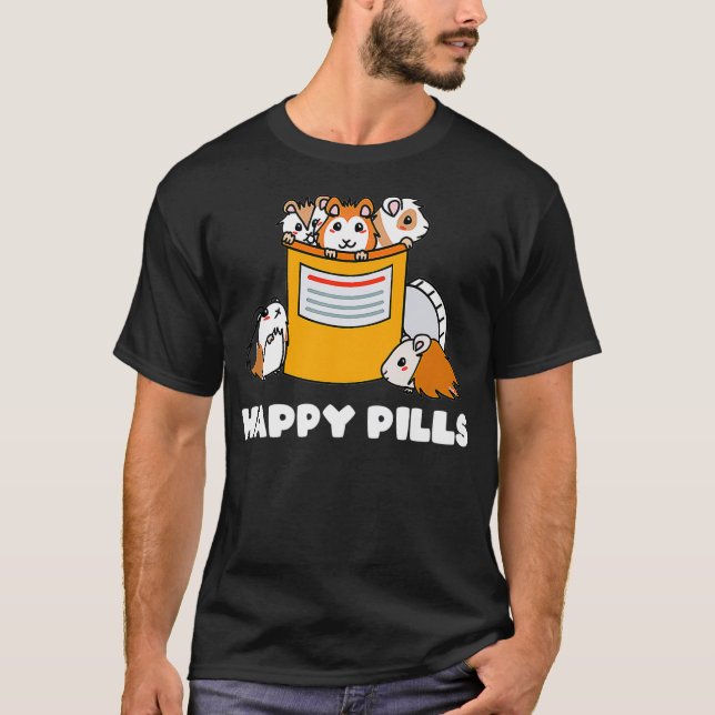 Happy Pills Guinea Pig Funny Cute Guinea Pig Premi T-Shirt (Vorderseite)