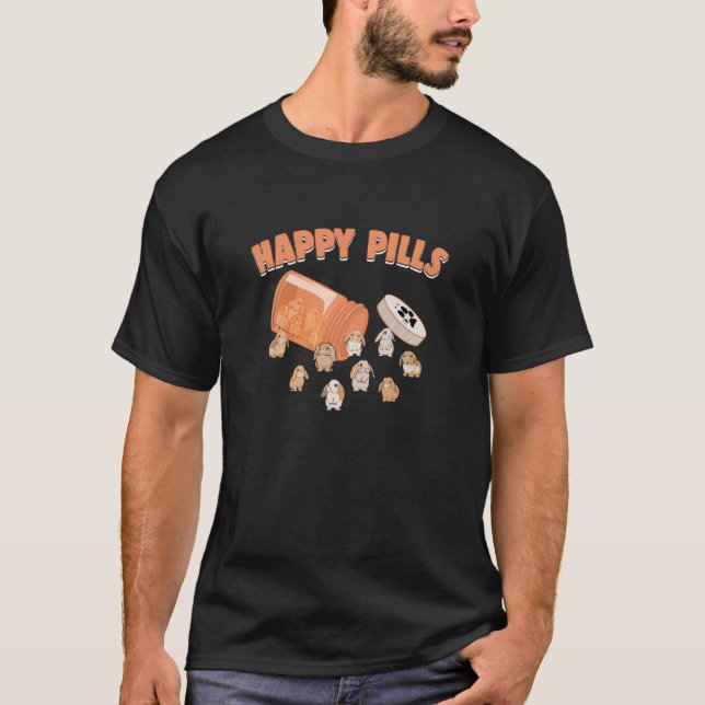 Happy Pills Holland Lop Bunny Funny Rabbit Zucht T-Shirt (Vorderseite)