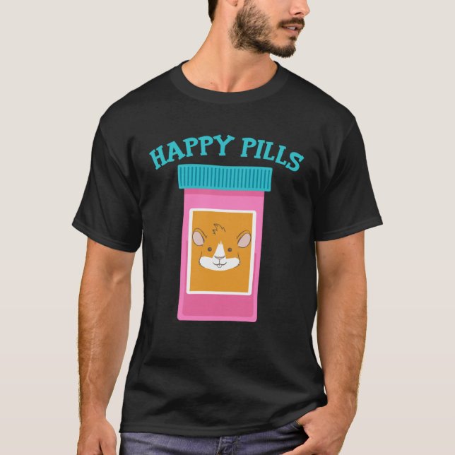 Happy Pills Medication Capsule Guinea Pig T-Shirt (Vorderseite)