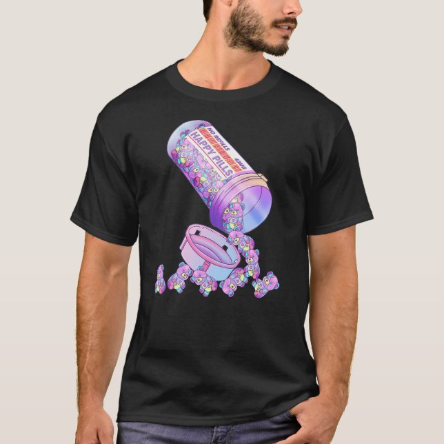 Happy Pills Pastel Goth Kawaii Yami Teddy Bear Ota T-Shirt (Vorderseite)