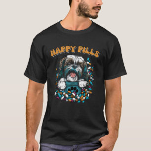 Happy Pills Shih Tzu Canine Dog Graphic T-Shirt