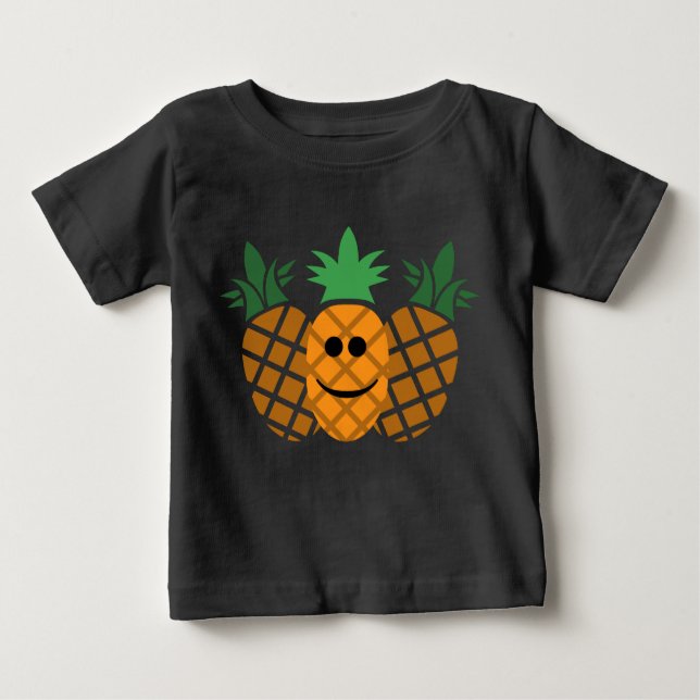 Happy Pineaple Design - Baby Fine Jersey T - Shirt (Vorderseite)