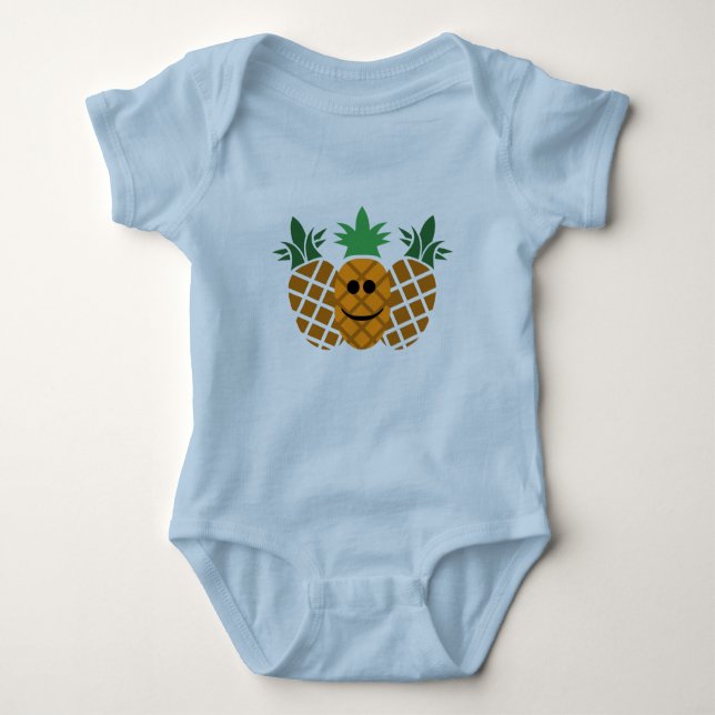 Happy Pineaple Design - Baby Jersey Bodysuit Baby Strampler (Vorderseite)