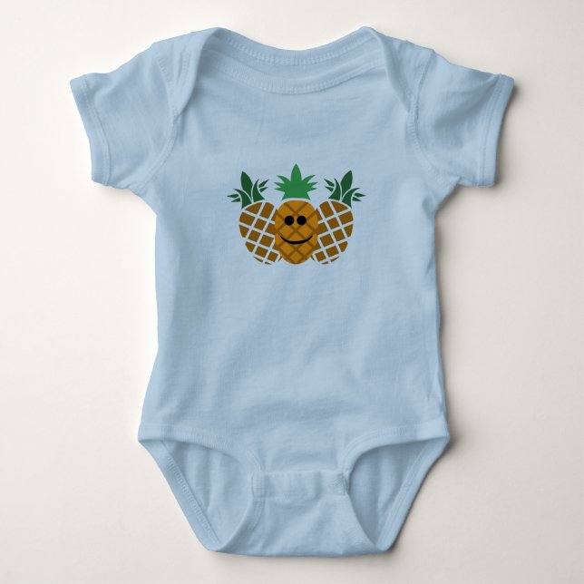Happy Pineaple Design - Baby Jersey Bodysuit Strampler (Vorderseite)