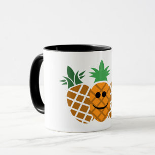 Happy Pineaple Design - Black 11 oz Combo Tasse