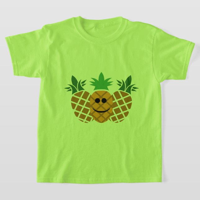Happy Pineaple Design - Girls' Basic T - Shirt (Ablage )